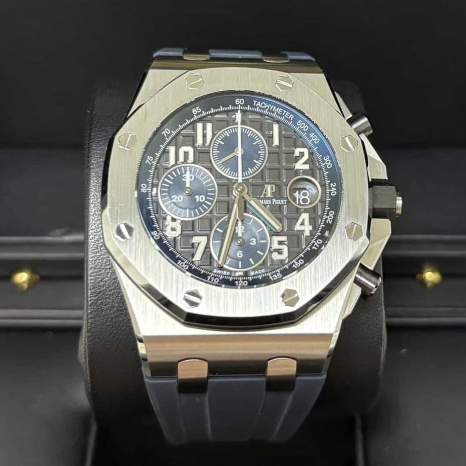 AP 26470ST Royal Oak Offshore Selfwinding Chronograph Leather Strap Front