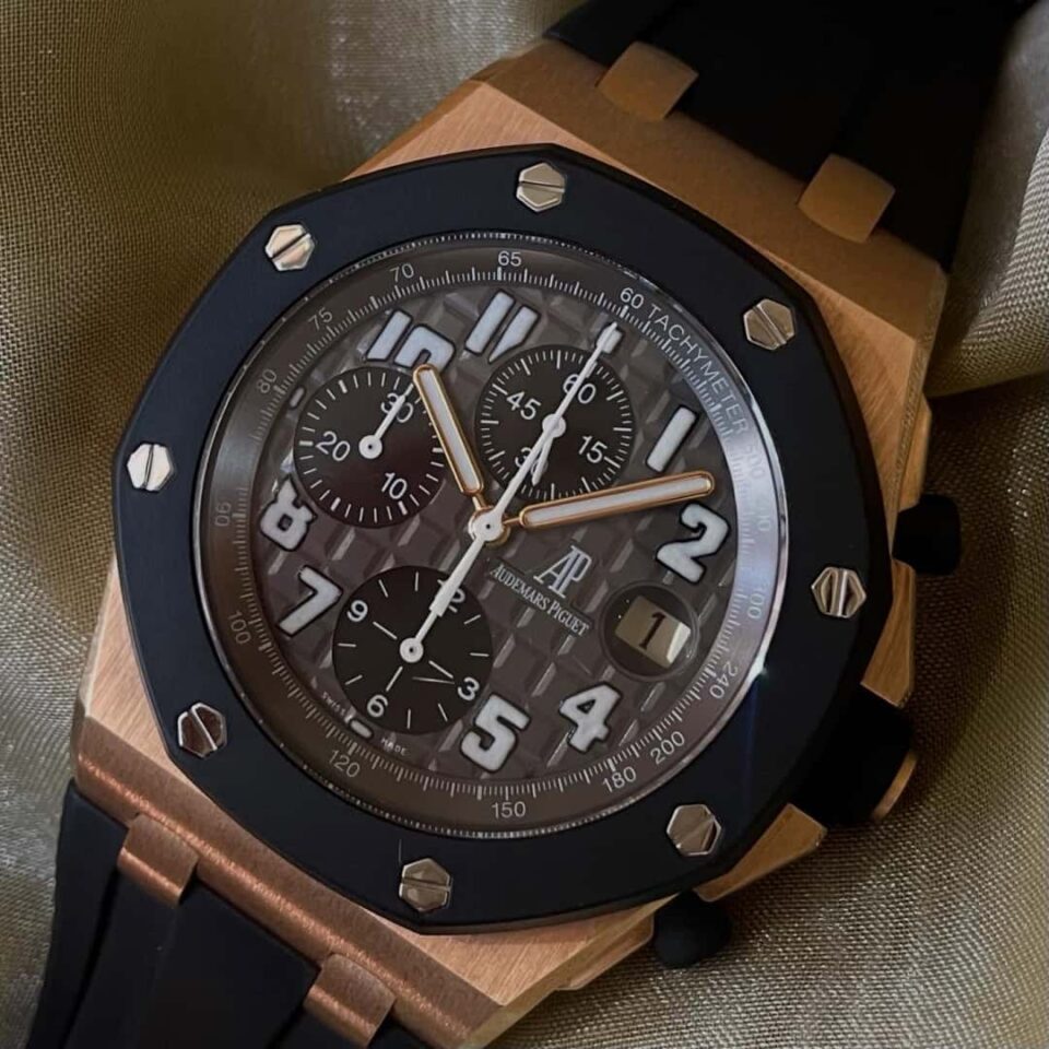 AP Black Ceramic Royal Oak Offshore 18K Rose Gold Side