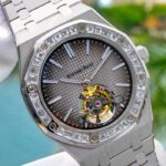 AP Diamond Royal Oak Tourbillon Extra-Thin Grey Dial 8 AP Diamond Royal Oak Tourbillon Extra-Thin Grey Dial Front