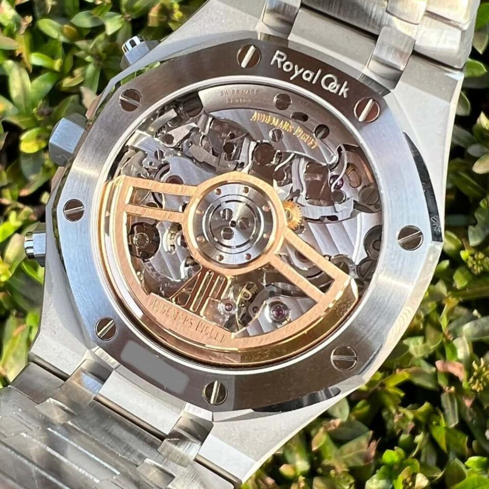 AP Royal Oak Chronograph Blue Dial Case Back