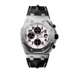 AP Royal Oak Offshore Black Leather White Dial Watch