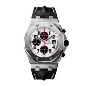 AP Royal Oak Offshore Black Leather White Dial Watch