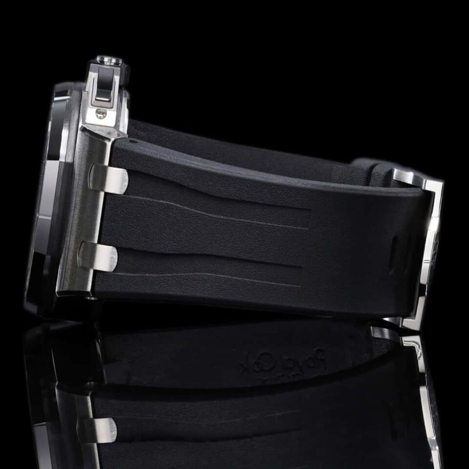 AP Royal Oak Offshore Black Leather White Dial Watch Strap