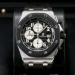 AP Royal Oak Offshore Diver 25940SK Black Rubber Watch Black Arabic Dial Front