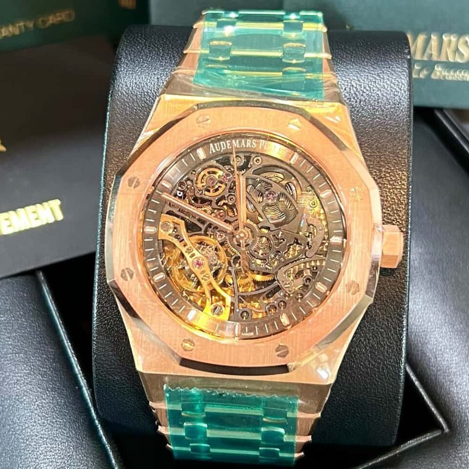 Black AP Skeleton 18K Rose Gold 15407OR Front