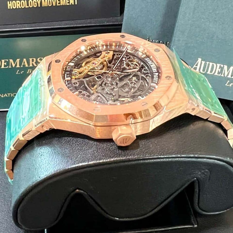 Black AP Skeleton 18K Rose Gold 15407OR Side