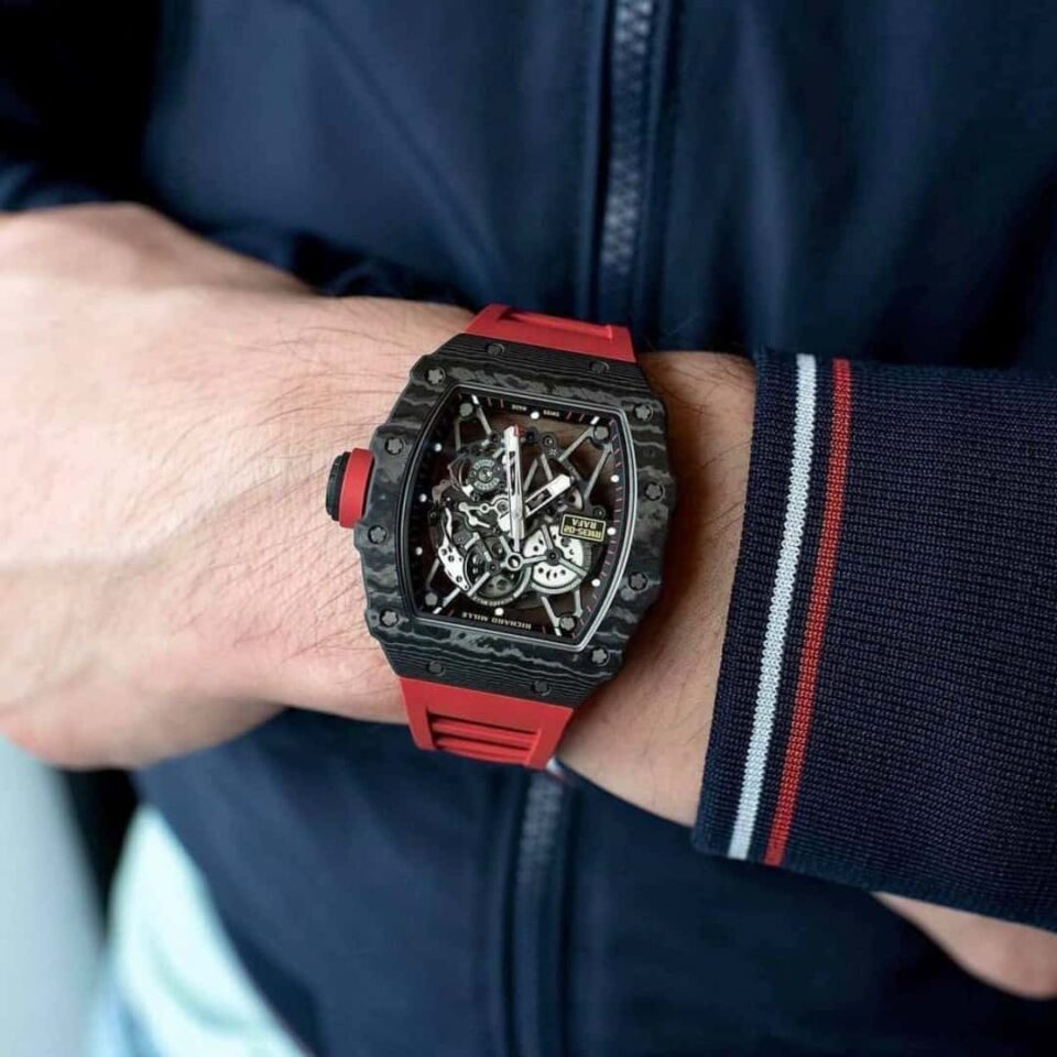 Black Richard Mille RM 035-02 Rafael Nadal Carbon TPT on wrist