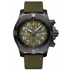 Breitling Avenger Chronogragh Night Mission 45 Black Titanium with Green Leather