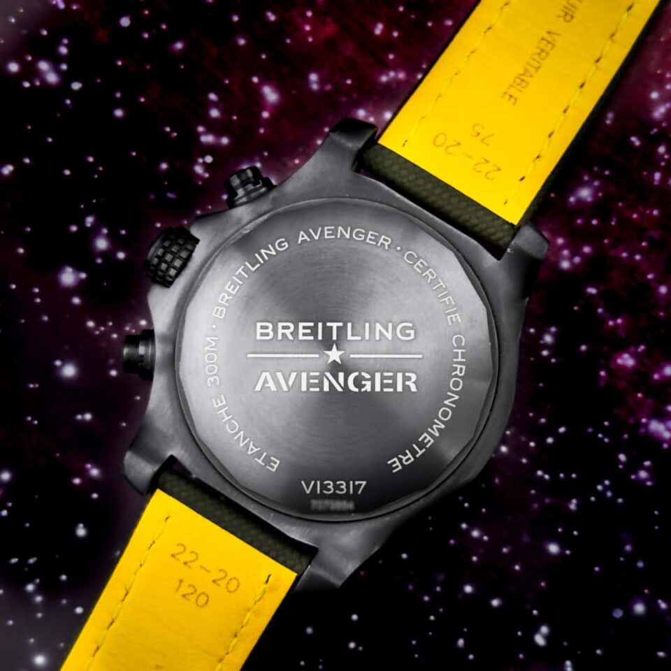 Breitling Avenger Chronograph Night Mission 45 Black Titanium Case Back