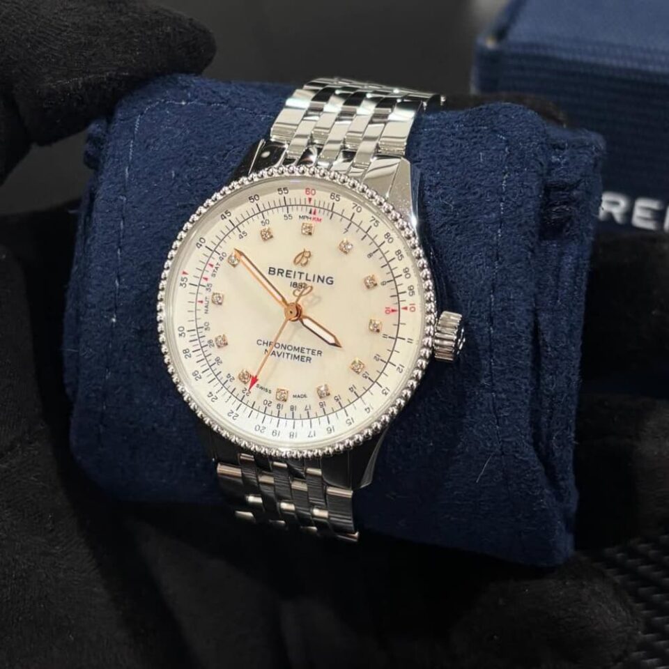 Breitling Navitimer Automatic 35mm White Mother of Pearl Front