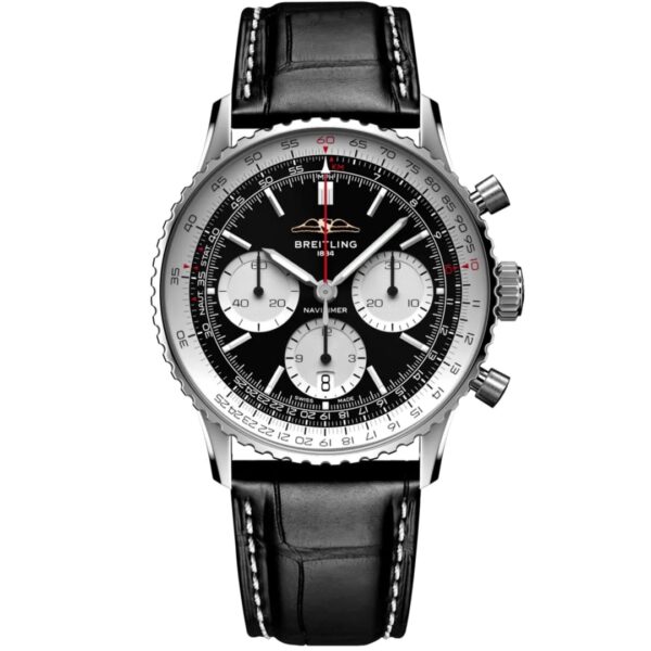 Breitling Navitimer 01 41mm Black Dial with Black Leather Strap