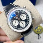 Breitling Navitimer B01 41mm Black Dial with Black Leather Strap Front
