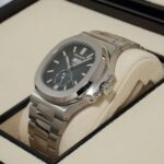 Patek Philippe Moon Phase Nautilus 5726/1A-014 Blue Dial (Side View)