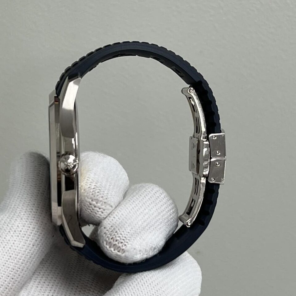 Patek Philippe White Gold with Blue Face 5168G-001 Side View