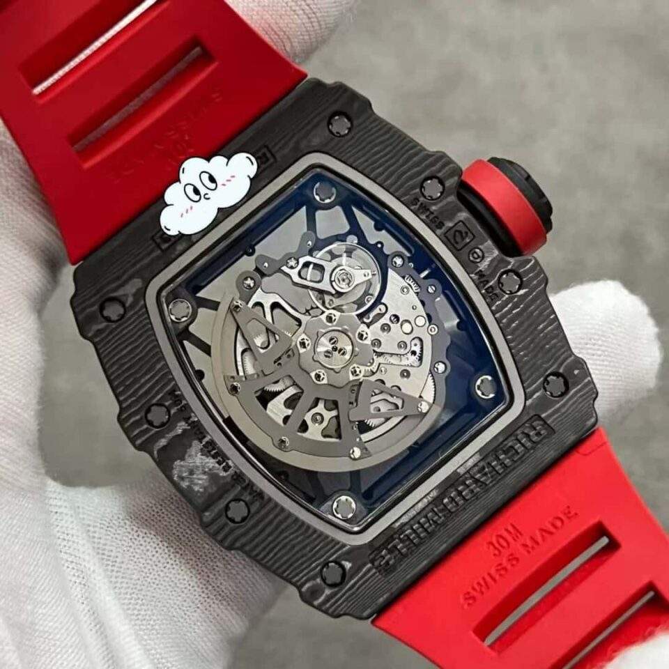 Richard Mille Black RM 35-02 NTPT Carbon Skeleton Dial Case Back