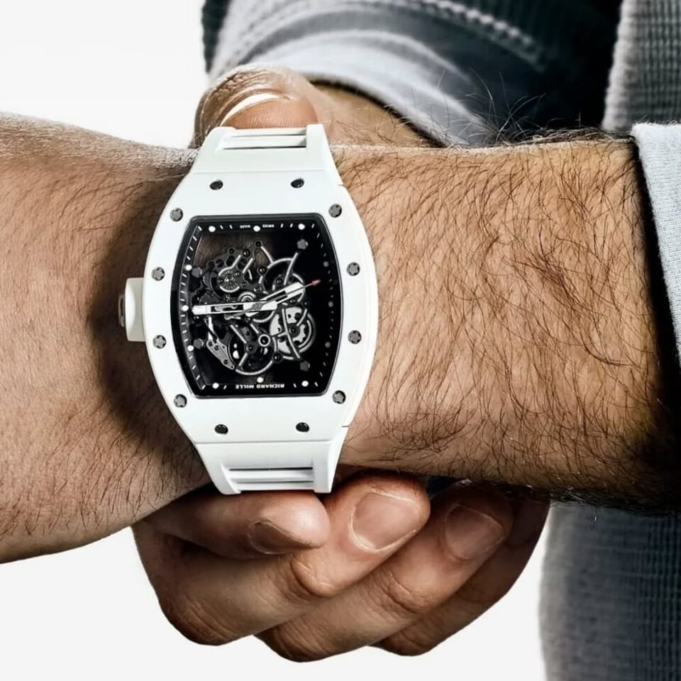 Richard Mille RM055 Bubba Watson White Ceramic on Wrist