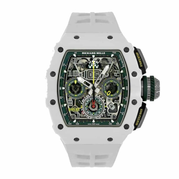 Home 8 Richard Mille RM11-03 Le Mans White Atz Ceramic Flyback