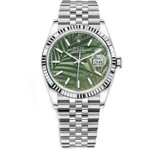 Rolex Datejust Palm Motif 36mm Green Dial