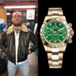 Green Face Rolex Daytona 116508-0013 12 Celebrity wearing green dial Rolex Daytona close-up