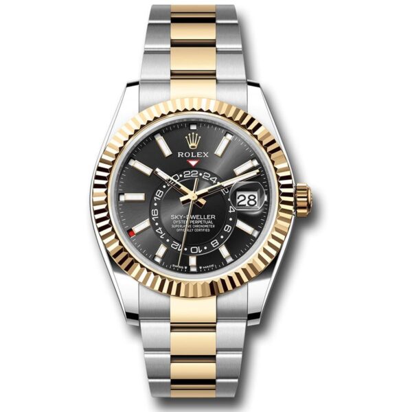 Rolex Sky-Dweller 336933 Black Dial Two Tone Mens Watch