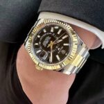 Rolex Sky-Dweller 336933 Black Dial Two Tone Men's Watch On Wrist
