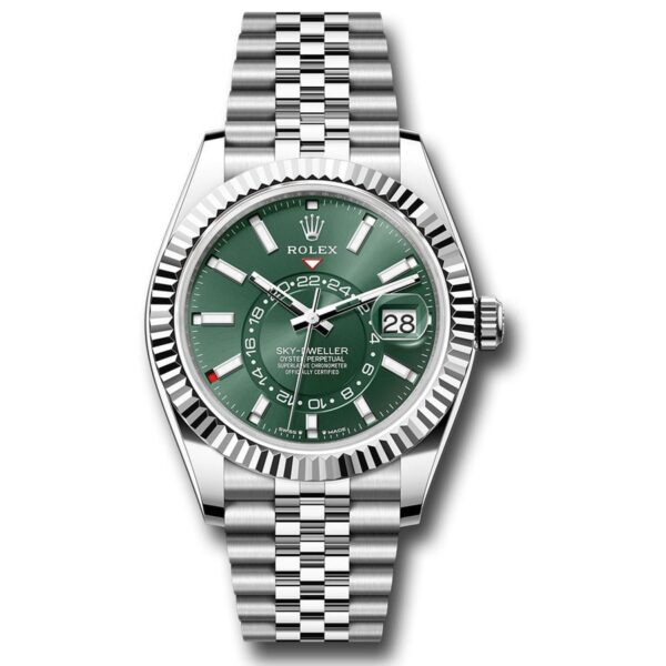 Rolex Sky Dweller 42mm Green Dial Jubilee Bracelet Watch
