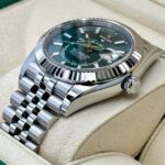 Rolex Sky Dweller 42mm Green Dial Jubilee Bracelet Watch 9 Rolex Sky Dweller 42mm Green Dial Jubilee Bracelet Watch Side