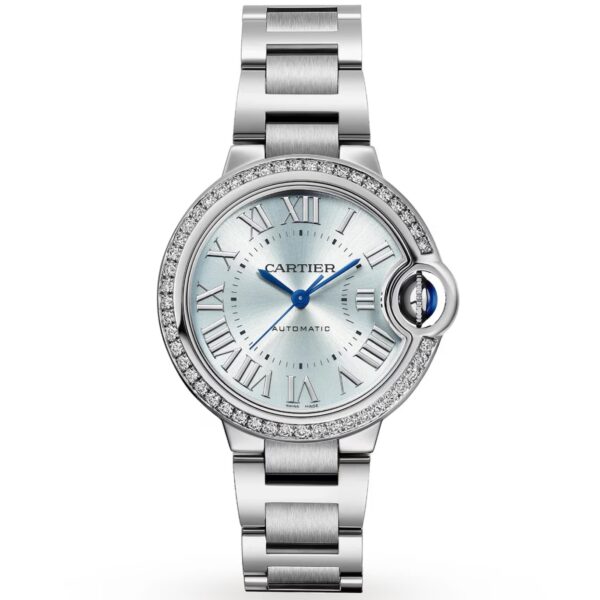 Home 17 Cartier Ballon Bleu W4BB0028 33mm Blue Dial And Diamond Bezel