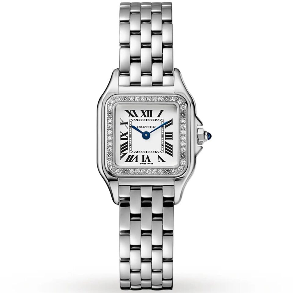 Cartier W4PN0016 Panthere de Cartier Small Ladies Model Diamonds Silver Dial