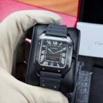 Cartier-Santos-WSSA0039-ADLC-Case-Large-Model-Black-Dial-Front-View