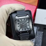 Cartier Santos WSSA0039 ADLC Case Large Model Black Dial Side View