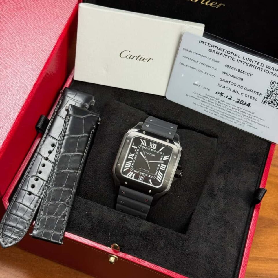 Cartier-Santos-WSSA0039-ADLC-Case-Large-Model-Black-Dial-Strap
