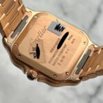 Rose Gold Cartier Santos WGSA0031 Medium Model 35mm Case Back