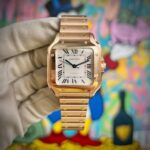 Rose Gold Cartier Santos WGSA0031 Medium Model 35mm Front View