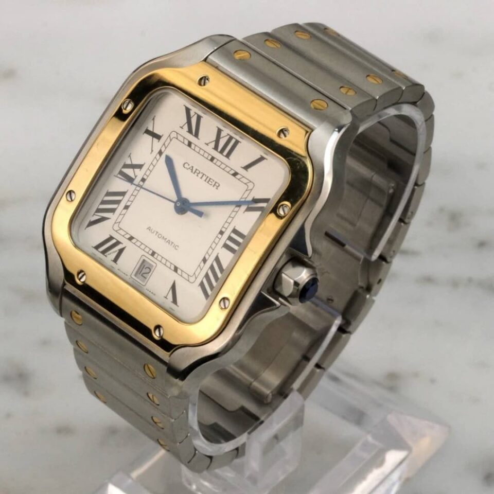 Yellow Gold Cartier Santos W2SA0009 Large Model Side View