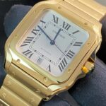 Yellow Gold Cartier Santos WGSA0029 Large Model 39mm Silver Dial 9 Yellow Gold Cartier Santos WGSA0029 Large Model 39mm Side View