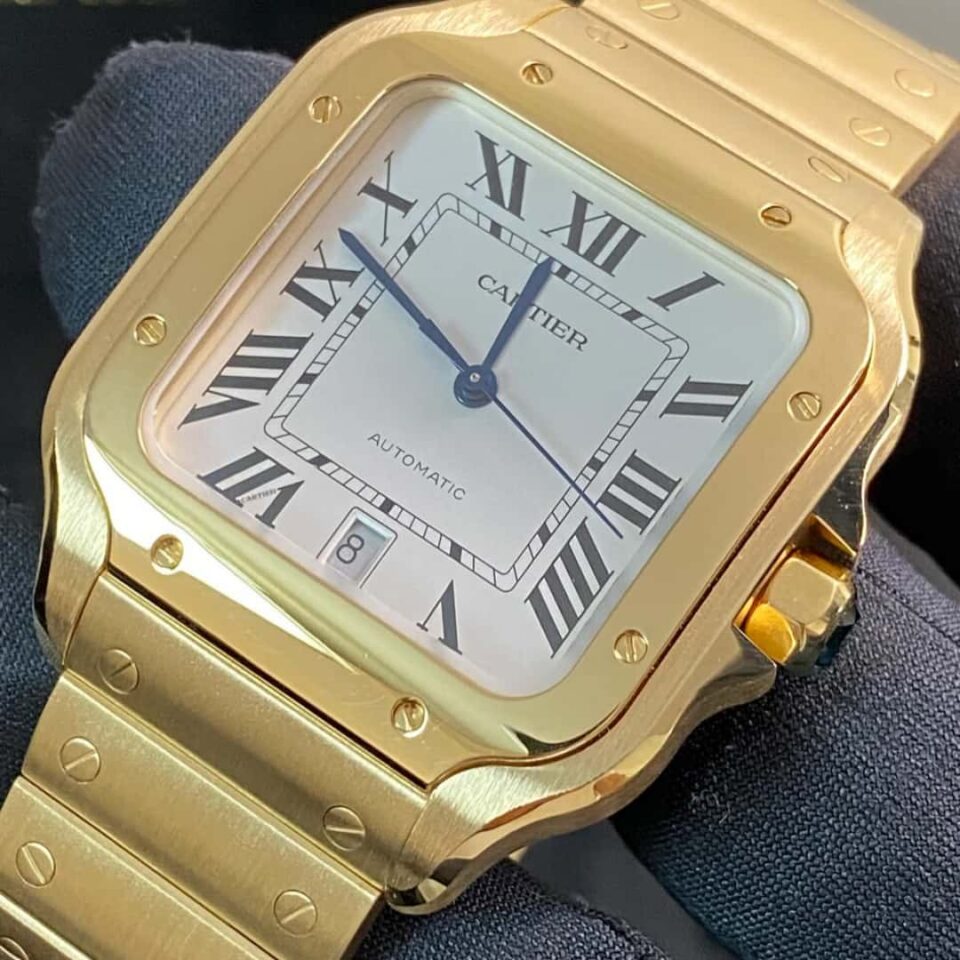 Yellow Gold Cartier Santos WGSA0029 Large Model 39mm Side View
