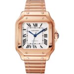 Rose Gold Cartier Santos WGSA0031 Medium Model 35mm Silver Dial