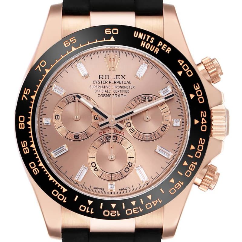 Rolex Daytona Rose Gold Everose Diamond Mens Watch 116515