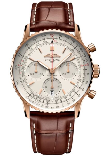 Breitling Rose Gold: The Watch Material Celebrities and Collectors Agree On 4 Navitimer B01 Chronograph 41 in 18k rose gold with cream dial and leather strap